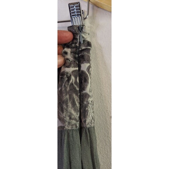 Vtg 90's Y2K RAVE Midi Skirt Sz S Velvet Burnout Lace Trim Regency Cottage Core - Picture 6 of 7